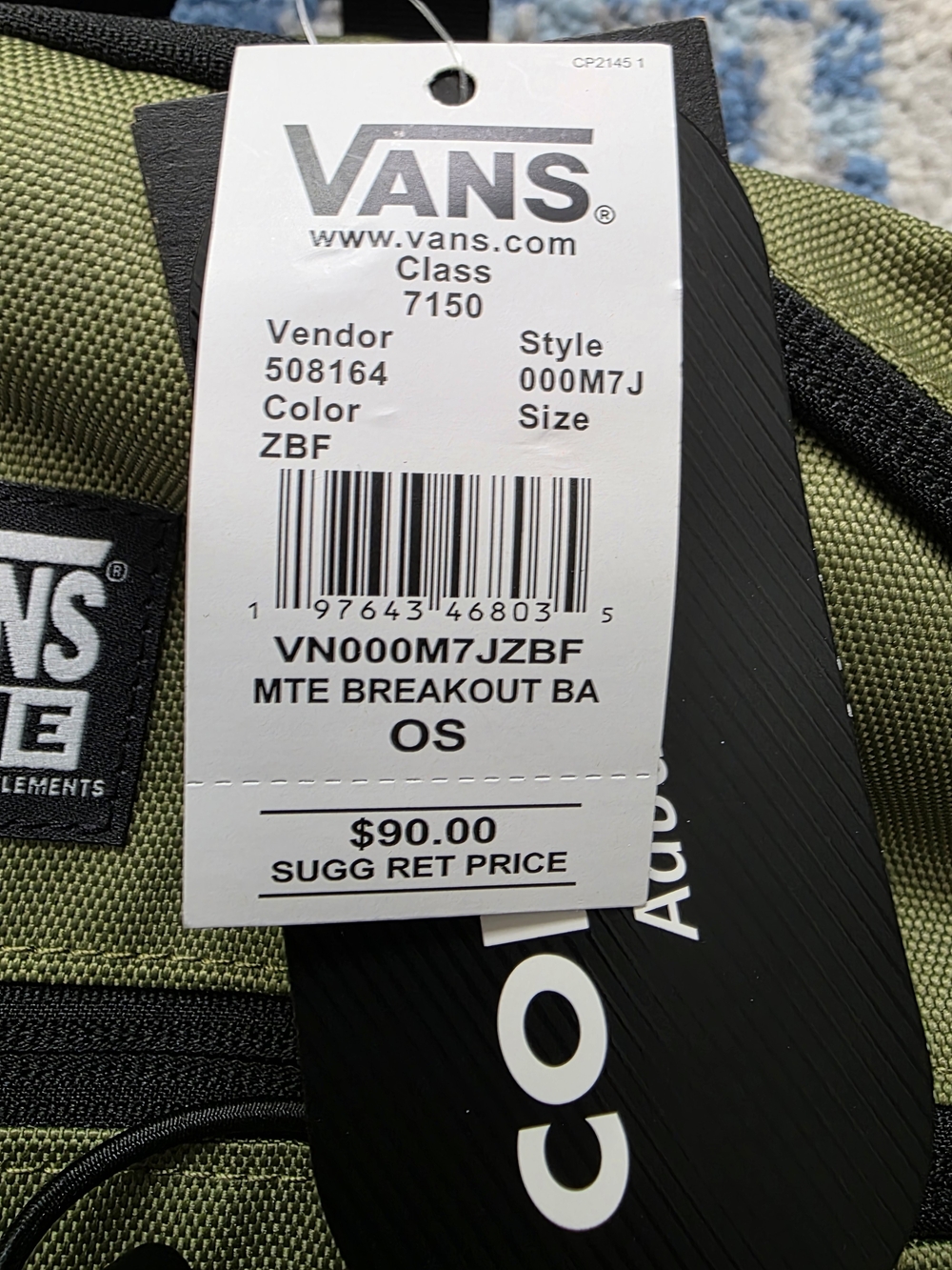 Vans Olive Green & Black - MTE BREAKOUT BACKPACK - Picture 8 of 8